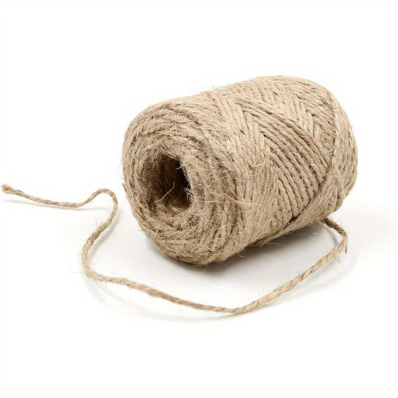 2mm x 164ft Natural Jute Twine Rope - High-Quality Biodegradable Craft String for Gardening, Gift Wrapping, Wedding & Christmas Decor - Durable, Lightweight, Easy to Knot, Rope for Crafts, Gardening Supplies, Rustic Appearance