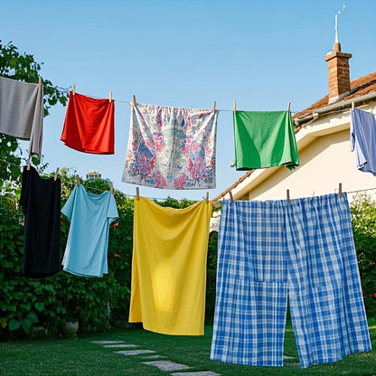Nylon Clothesline | 65ft Multi-Functional Anti-Slip Rope | Durable & Versatile for Camping, Balcony Drying | Multi-Color with Secure Grip Design | Ideal for Hanging Clothes & Bundling, Rope for Crafts, Clotheslines