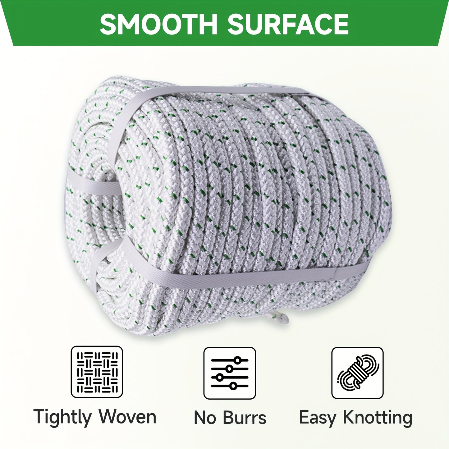 High-strength WALTYOTUR | 3\u002F8 In X 100 Ft | Polyester | High-strength | Tree Work Rope For Sailboat Camping And Horticultural Farm Operations | 2124 Lbs. Maximum Pull
