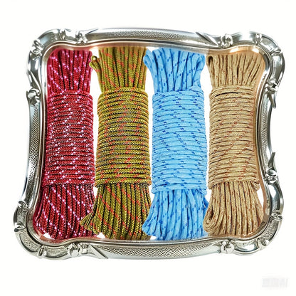 Nylon Clothesline | 65ft Multi-Functional Anti-Slip Rope | Durable & Versatile for Camping, Balcony Drying | Multi-Color with Secure Grip Design | Ideal for Hanging Clothes & Bundling, Rope for Crafts, Clotheslines