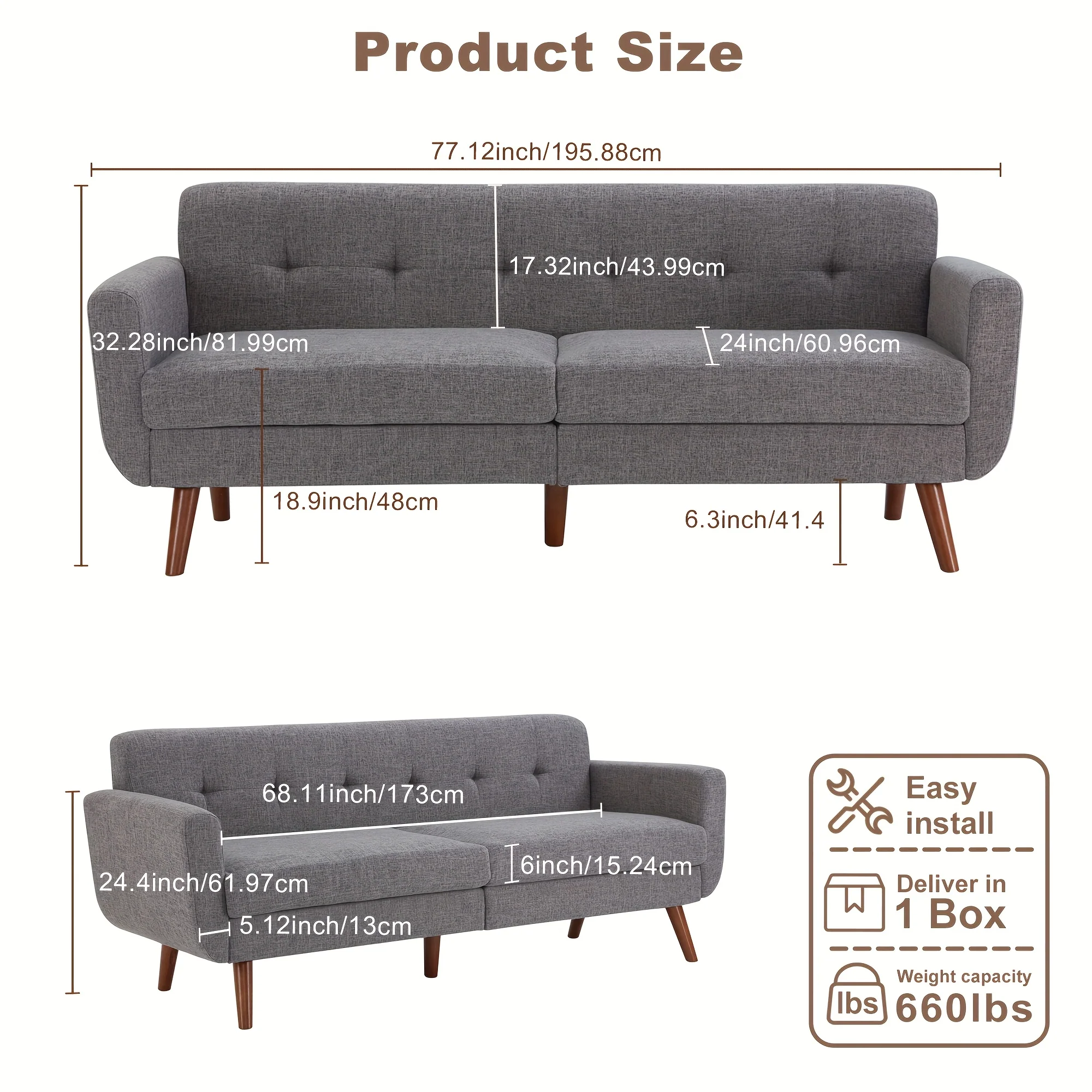 Small Upholstered Love Seat Furniture Tbfit 65\